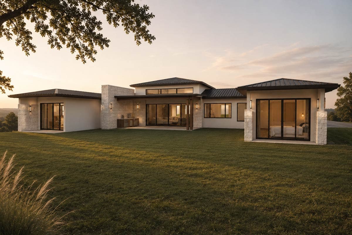 Plan 150026HRP: Modern Hill Country House Plan with Open Living Space and Outdoor Kitchen - Image #5 - Contemporary, Hill Country, Modern, Transitional