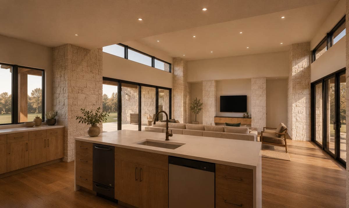 Plan 150026HRP: Modern Hill Country House Plan with Open Living Space and Outdoor Kitchen - Image #9 - Contemporary, Hill Country, Modern, Transitional