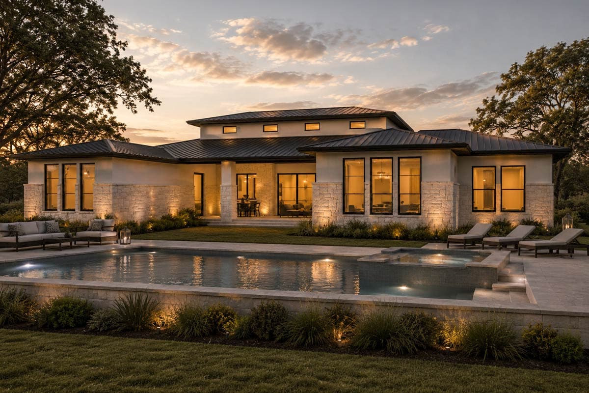 Plan 150027HRP: Contemporary Hill Country House Plan with Four Bedrooms and Three-Car Garage - Image #3 - Contemporary, Hill Country, Modern, Transitional