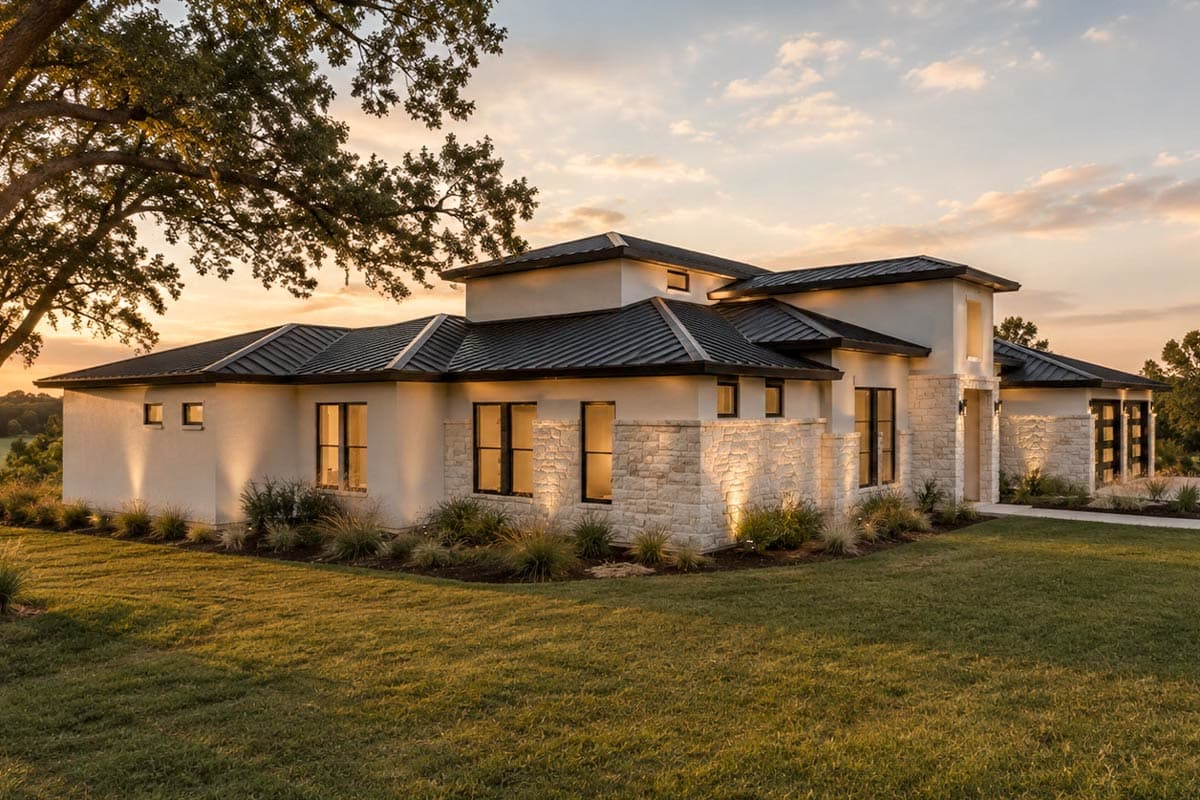 Plan 150027HRP: Contemporary Hill Country House Plan with Four Bedrooms and Three-Car Garage - Image #2 - Contemporary, Hill Country, Modern, Transitional