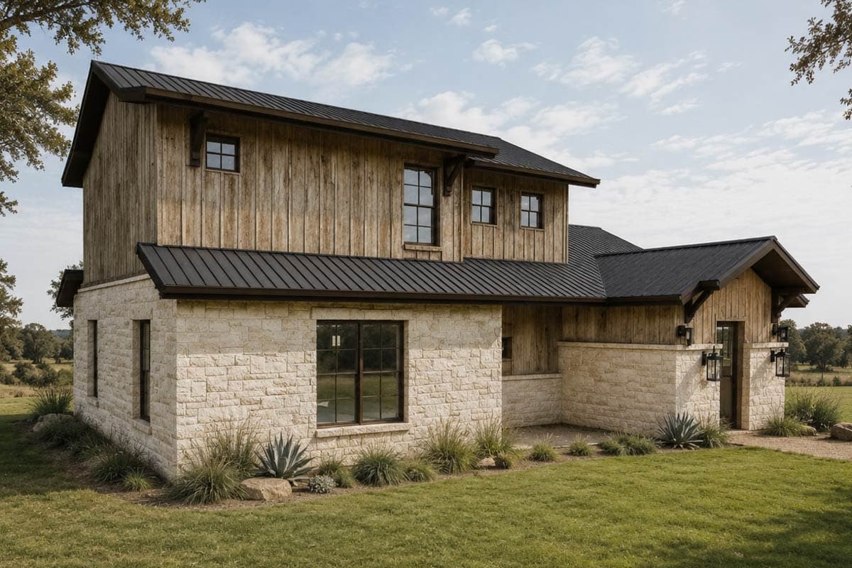 Plan 150028HRP: Cozy Rustic Farmhouse Plan with One Bedroom and Three-Car Garage - Image #2 - Country, Farmhouse, Mountain, Ranch, Rustic
