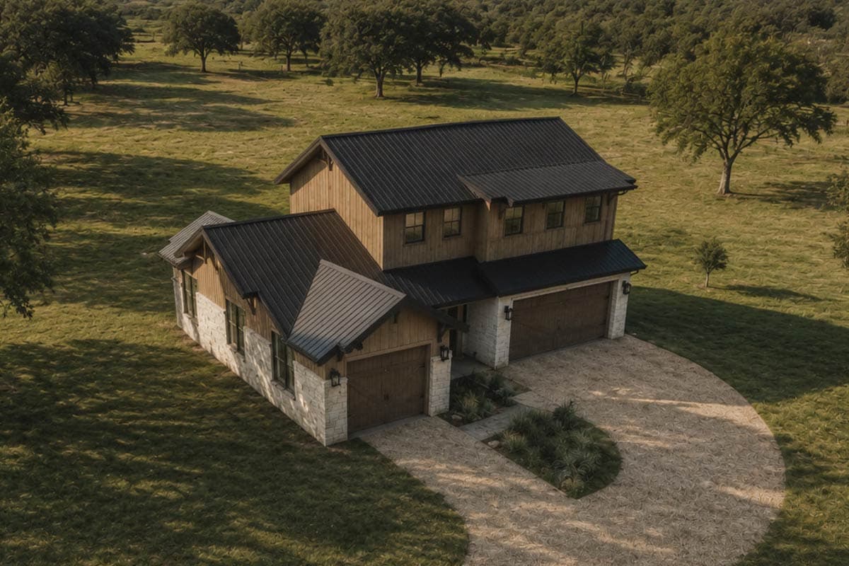 Plan 150028HRP: Cozy Rustic Farmhouse Plan with One Bedroom and Three-Car Garage - Image #5 - Country, Farmhouse, Mountain, Ranch, Rustic