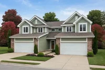  Charming Traditional Craftsman Two-Story Duplex House Plan with Two-Car Garage
