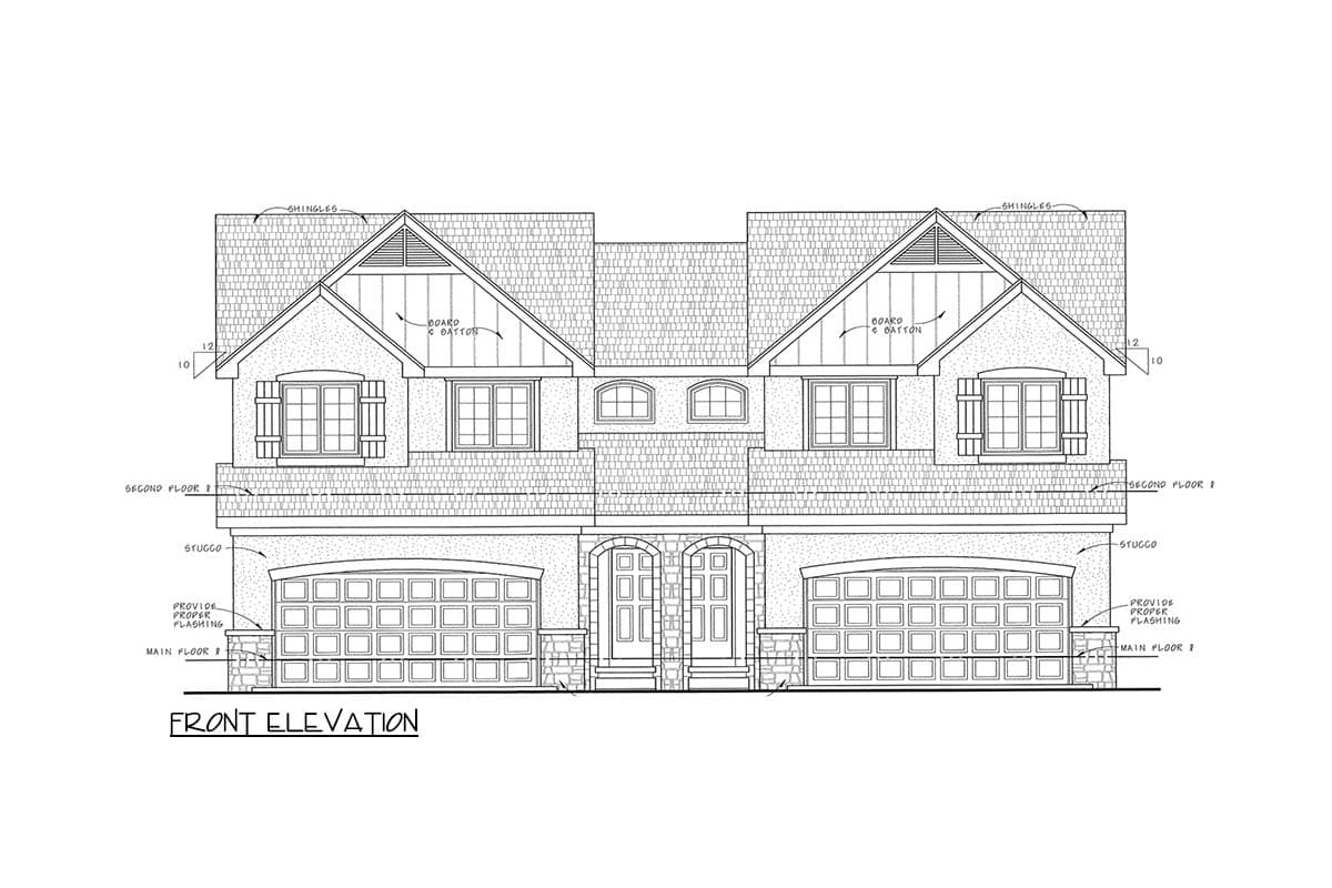 Plan 42771DB: Northwest Traditional Duplex House Plan with Three Bedrooms - Image #2 - Northwest, Traditional