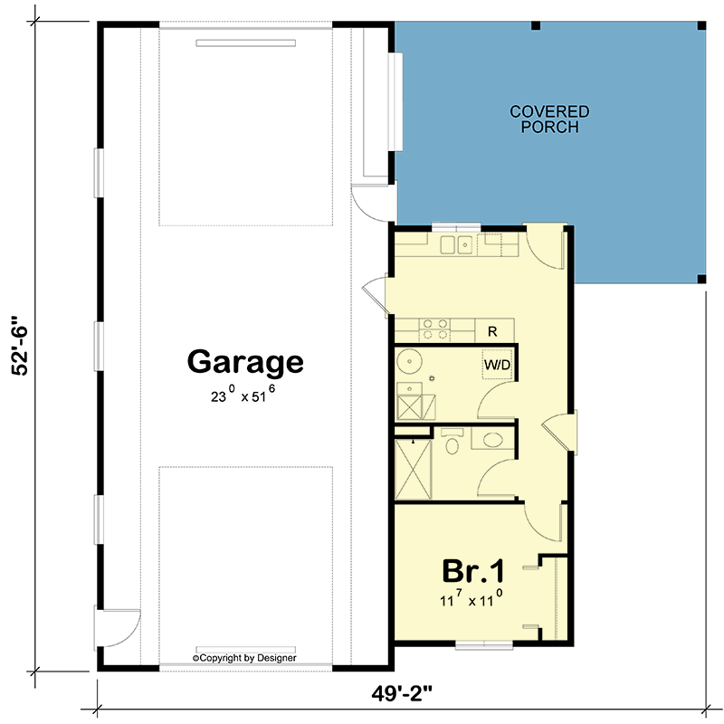 Plan 42772DB: Charming Farmhouse Garage Plan Featuring a Spacious RV Garage - Floor Plan - Image #8 - Barndominium, Country, Farmhouse