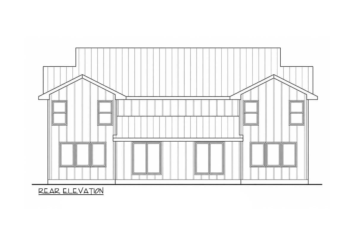 Plan 42773DB: Modern Farmhouse Duplex House Plan with Three Bedrooms and Two-Car Garages - Image #5 - Modern Farmhouse, New American