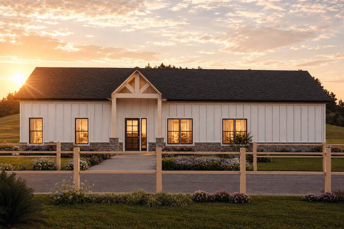 Plan image - 850043PKE:Barndominium House Plan with Three Bedrooms and Open Layout