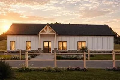 Barndominium House Plan with Three Bedrooms and Open Layout