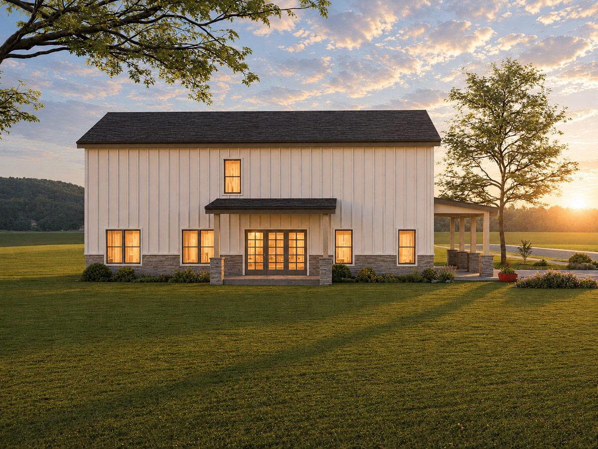 Plan 850046PKE: Modern Farmhouse Barndominium House Plan with Four Bedrooms and Office - Image #2 - Barndominium, Farmhouse, Modern Farmhouse