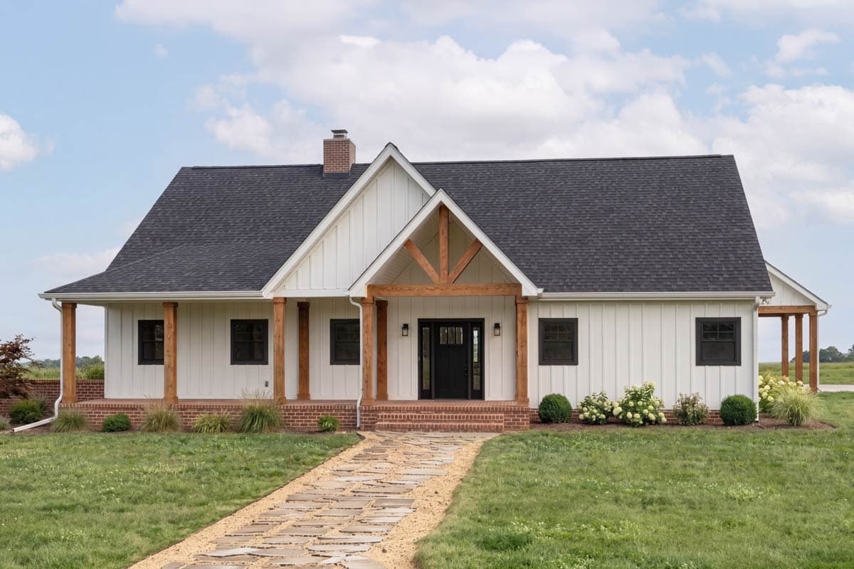 Plan image - 800005GDP:Modern Farmhouse House Plan with 4 Bedrooms and 3-Car Carport