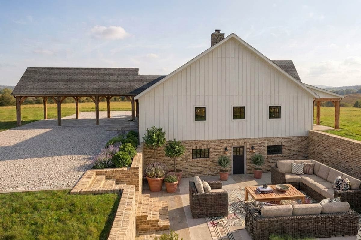 Plan 800005GDP: Modern Farmhouse House Plan with 4 Bedrooms and 3-Car Carport - Image #3 - Country, Farmhouse, Modern Farmhouse, New American, Ranch, Vacation