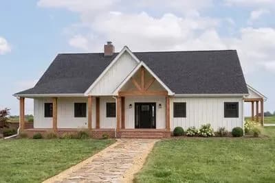 Modern Farmhouse House Plan with 4 Bedrooms and 3-Car Carport