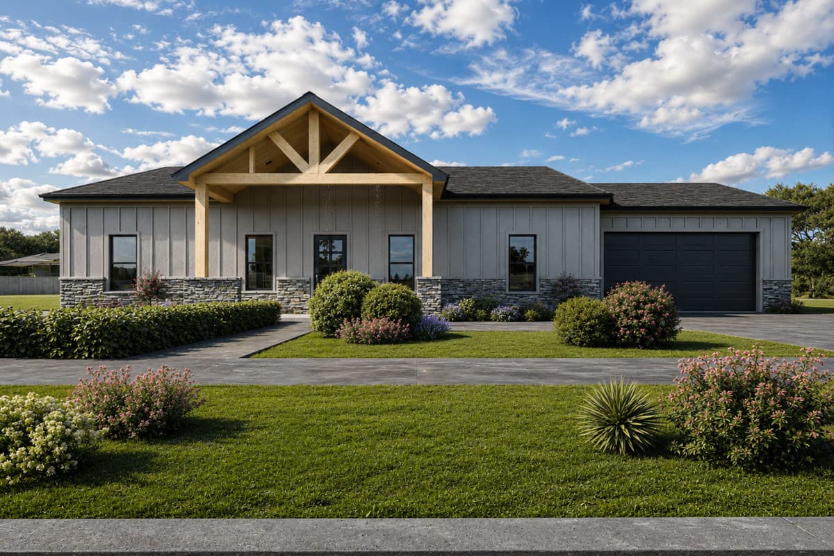 Plan image - 850049PKE:Barndominium Farmhouse House Plan with 3 Bedrooms and 1632 Square Feet