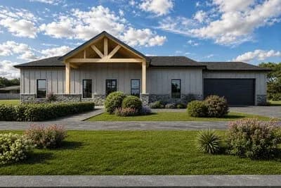 Barndominium Farmhouse House Plan with 3 Bedrooms and 1632 Square Feet