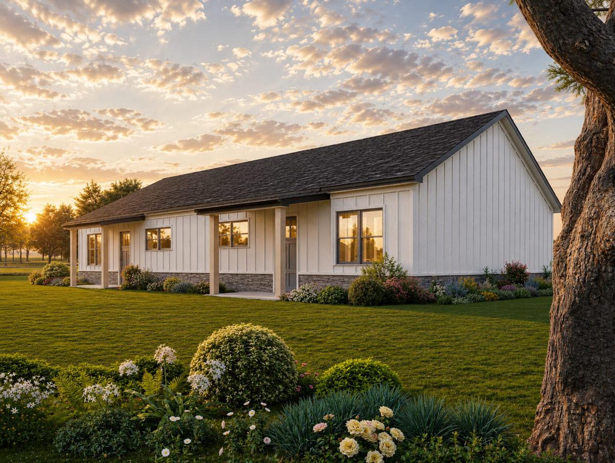 Plan 850053PKE: Modern Barndominium Duplex House Plan with Two Bedrooms and Two Baths - Image #4 - Barndominium, Modern Farmhouse