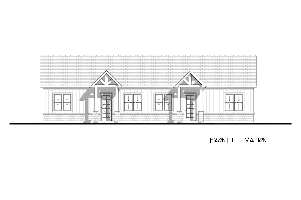 Plan 850053PKE: Modern Barndominium Duplex House Plan with Two Bedrooms and Two Baths - Image #10 - Barndominium, Modern Farmhouse