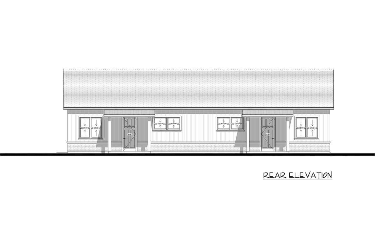 Plan 850053PKE: Modern Barndominium Duplex House Plan with Two Bedrooms and Two Baths - Image #12 - Barndominium, Modern Farmhouse