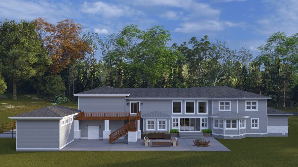 Plan 61761UT: Sprawling 5-Bedroom Traditional House Plan with 4-Car Garage - Image #4 - Country, Craftsman, Traditional