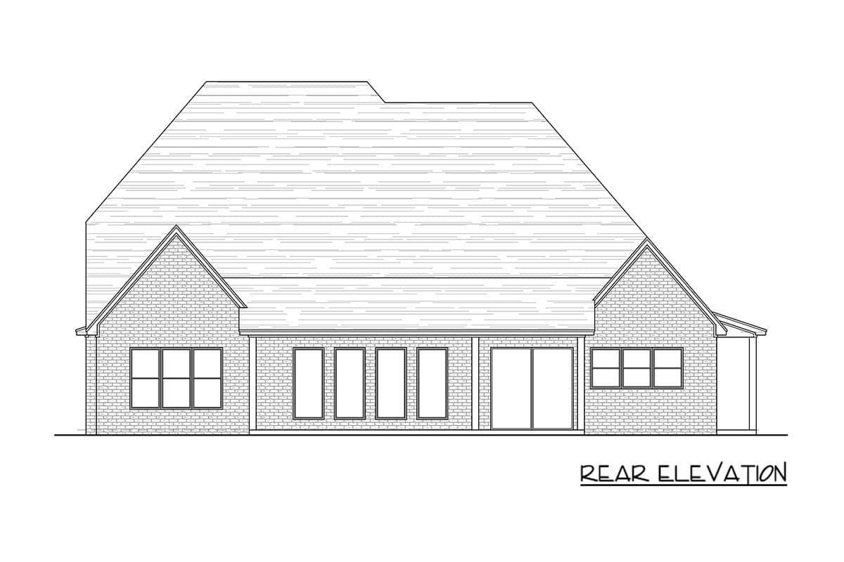 Plan 880022HLN: Modern European House Plan with 4 Bedrooms and Spacious Rear Porch - Image #3 - European, New American, Traditional, Tudor