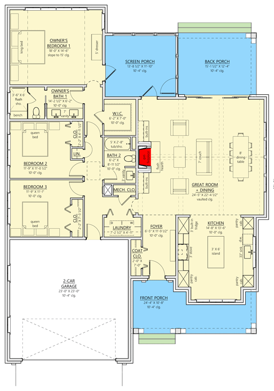 Plan 865032SHW: Modern Farmhouse Craftsman House Plan with Three Bedrooms and Vaulted Great Room - Floor Plan - Image #16 - Craftsman, Modern Farmhouse