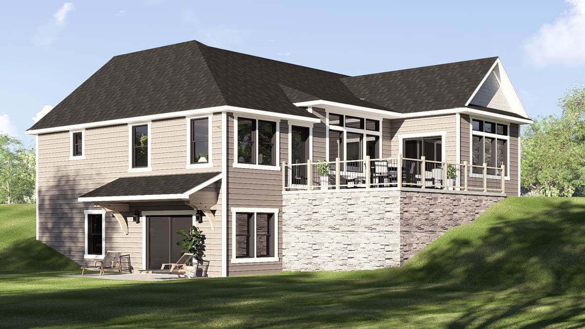 Plan 135446GRA: Country Craftsman House Plan Featuring Three Bedrooms and Three-Car Garage - Image #4 - Country, Craftsman, New American