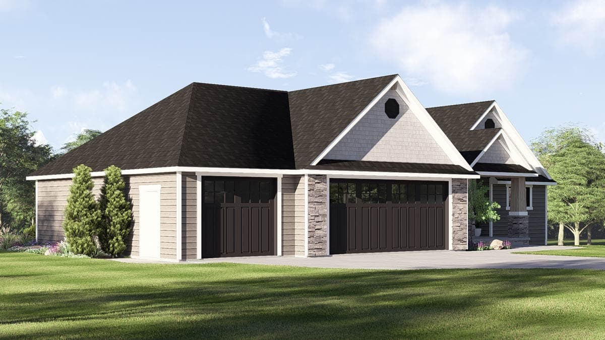 Plan 135446GRA: Country Craftsman House Plan Featuring Three Bedrooms and Three-Car Garage - Image #7 - Country, Craftsman, New American