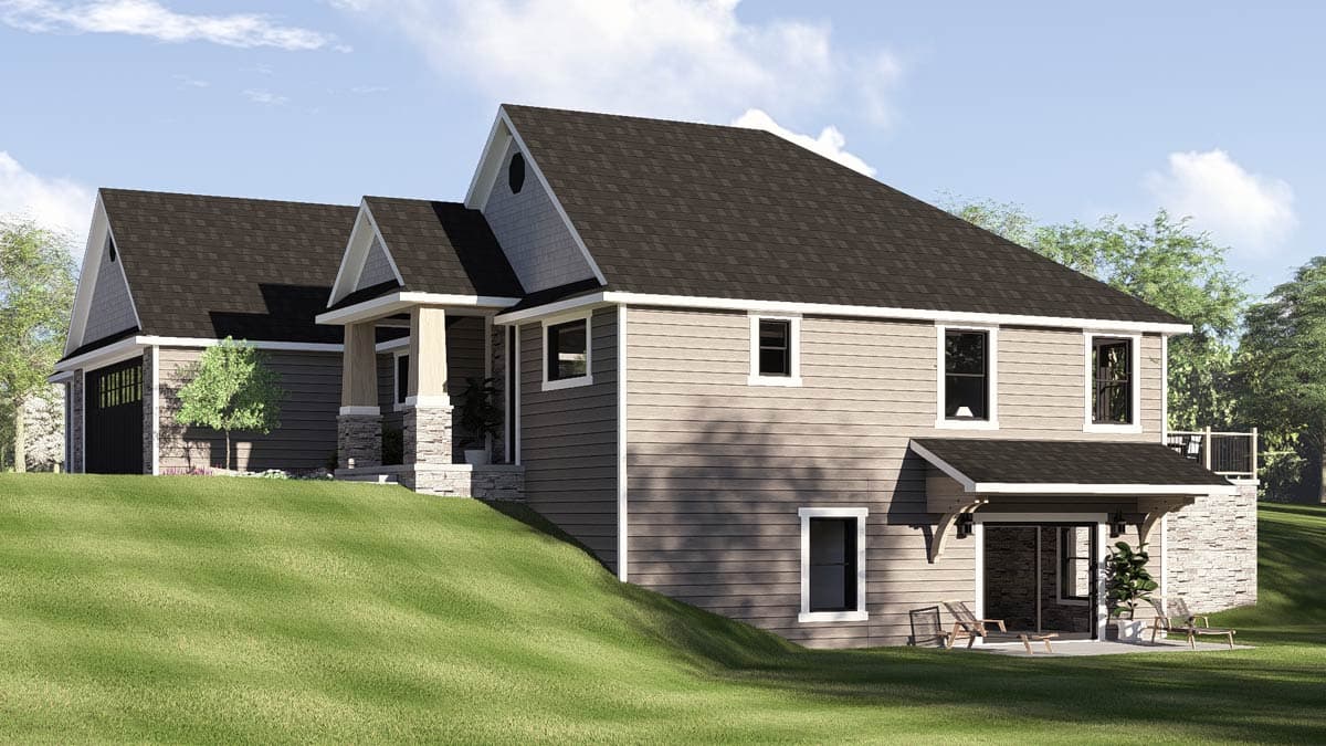 Plan 135446GRA: Country Craftsman House Plan Featuring Three Bedrooms and Three-Car Garage - Image #3 - Country, Craftsman, New American