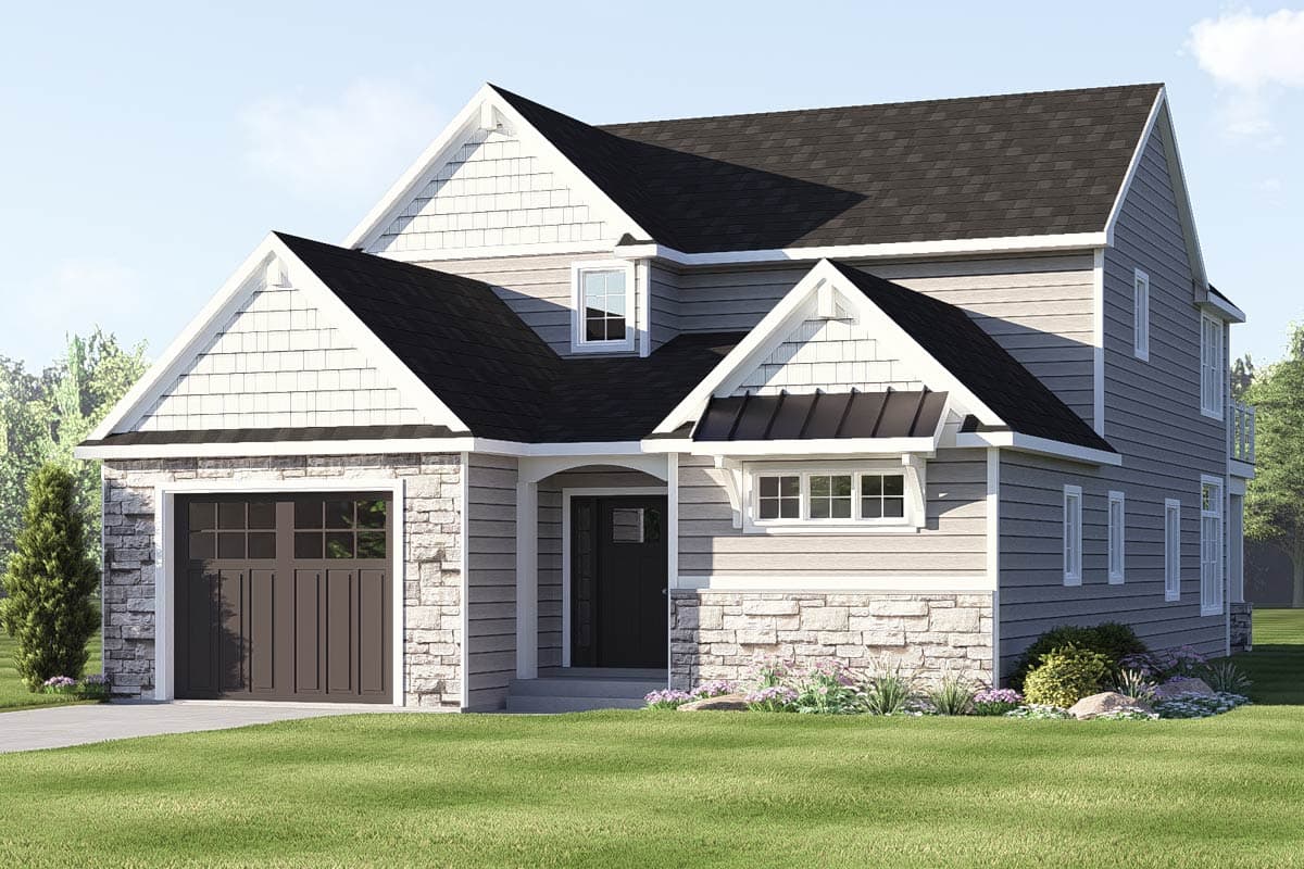 Plan 135447GRA: Craftsman New American House Plan with Main Level Primary Suite - Image #2 - Craftsman, New American, Vacation
