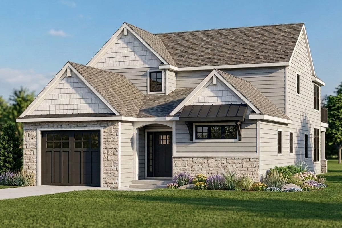 Plan image - 135447GRA:Craftsman New American House Plan with Main Level Primary Suite