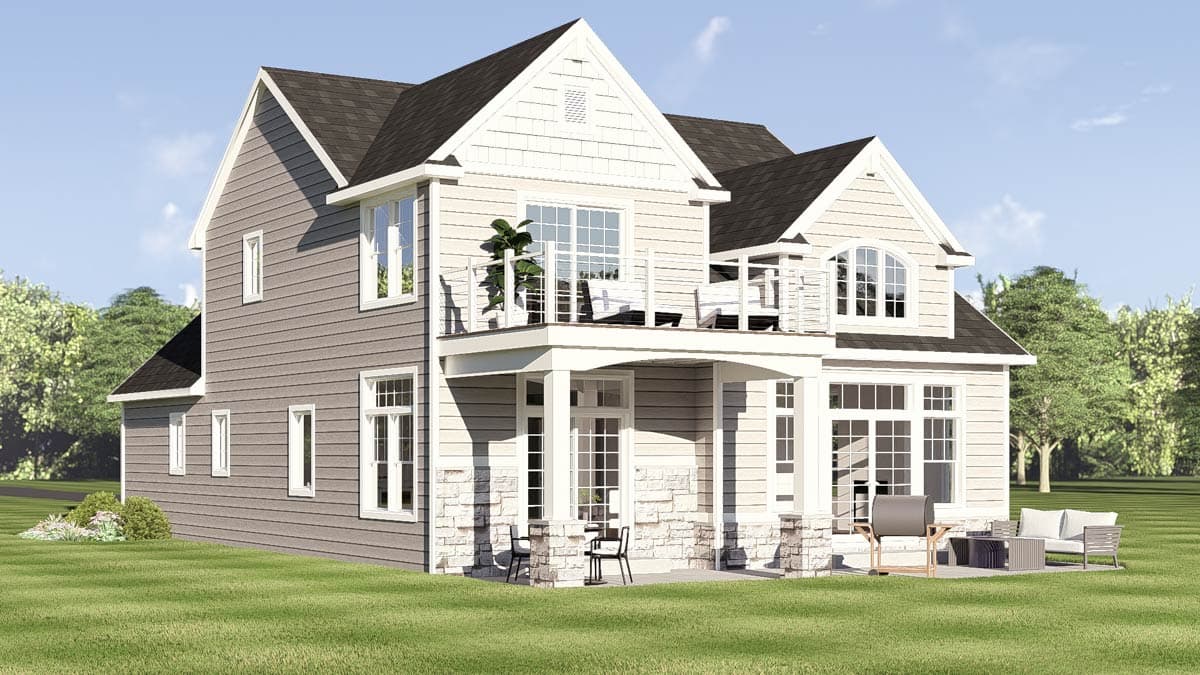 Plan 135447GRA: Craftsman New American House Plan with Main Level Primary Suite - Image #4 - Craftsman, New American, Vacation