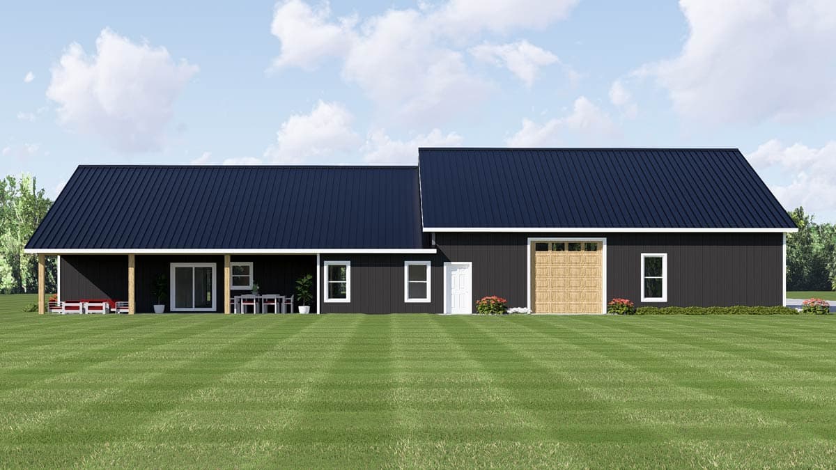 Plan 135449GRA: Modern Farmhouse Barndominium House Plan with Four Car Garage - Image #5 - Barndominium, Country, Craftsman, Farmhouse, New American