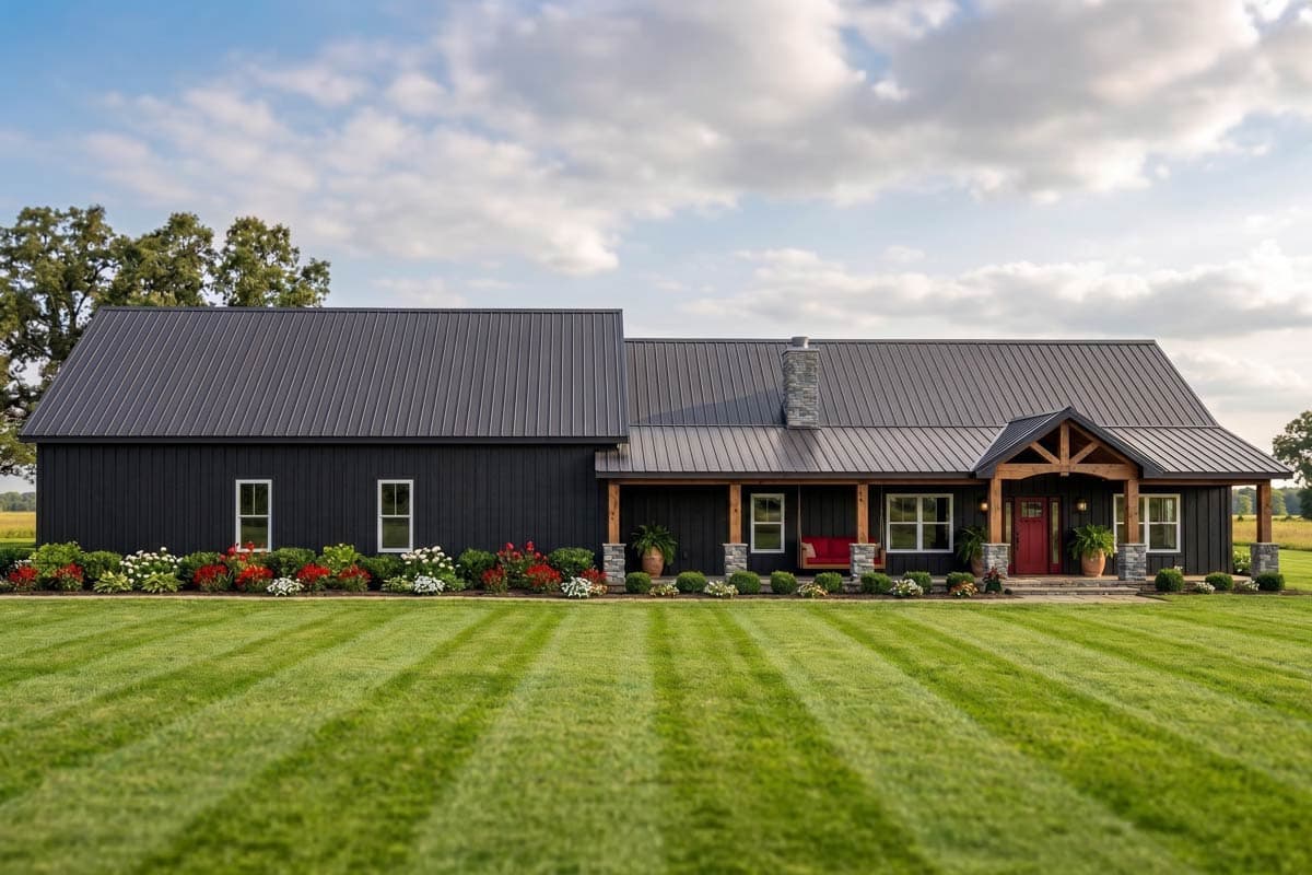 Plan image - 135449GRA:Modern Farmhouse Barndominium House Plan with Four Car Garage