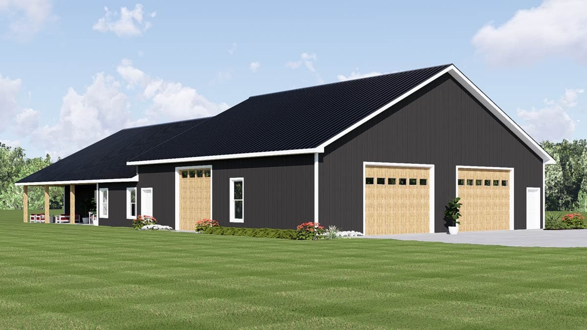 Plan 135449GRA: Modern Farmhouse Barndominium House Plan with Four Car Garage - Image #7 - Barndominium, Country, Craftsman, Farmhouse, New American