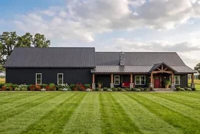 Modern Farmhouse Barndominium House Plan with Four Car Garage
