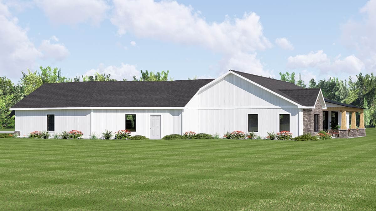 Plan 135450GRA: New American Ranch House Plan with 3-Car Garage and Sunroom - Image #4 - Country, Craftsman, Farmhouse, New American, Ranch