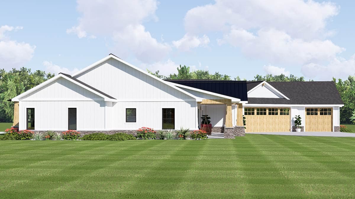 Plan 135450GRA: New American Ranch House Plan with 3-Car Garage and Sunroom - Image #7 - Country, Craftsman, Farmhouse, New American, Ranch