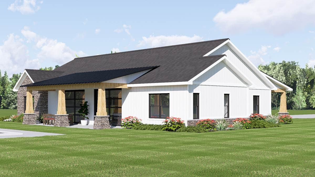 Plan 135450GRA: New American Ranch House Plan with 3-Car Garage and Sunroom - Image #6 - Country, Craftsman, Farmhouse, New American, Ranch