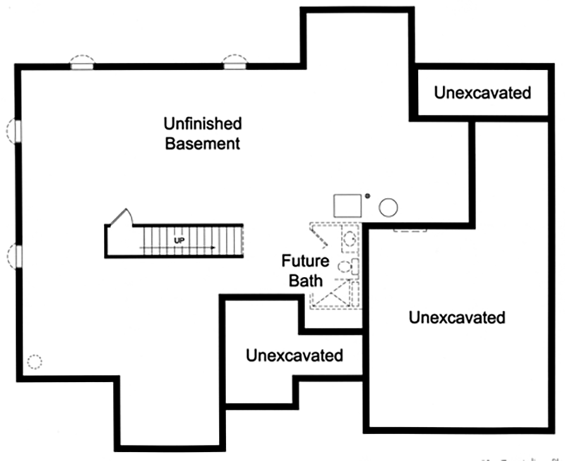 Plan 39160ST: 3-Bed One-Story House Plan Under 1600 Square Feet with Spacious Gathering Area - Floor Plan - Unfinished Basement Level - Ranch, Traditional