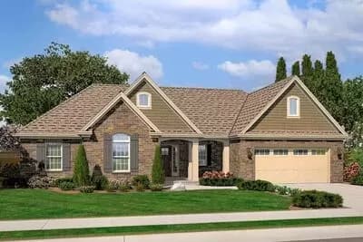 3-Bed One-Story House Plan Under 1600 Square Feet with Spacious Gathering Area