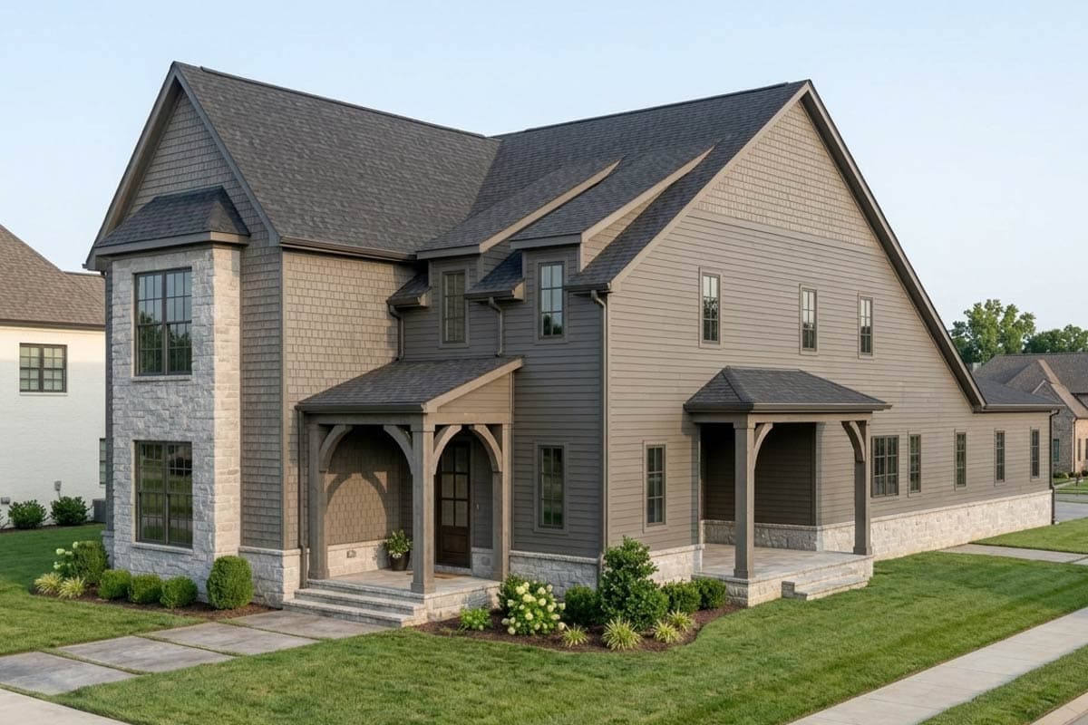 Plan 930004TLR: New American Transitional House Plan with Six Bedrooms and Three-Car Garage - Image #2 - New American, Transitional