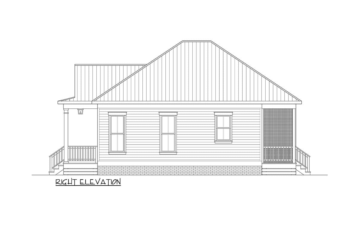 Plan 930006TLR: Charming Two Bedroom Southern Cottage House Plan with Front Porch - Image #8 - Cottage, Southern