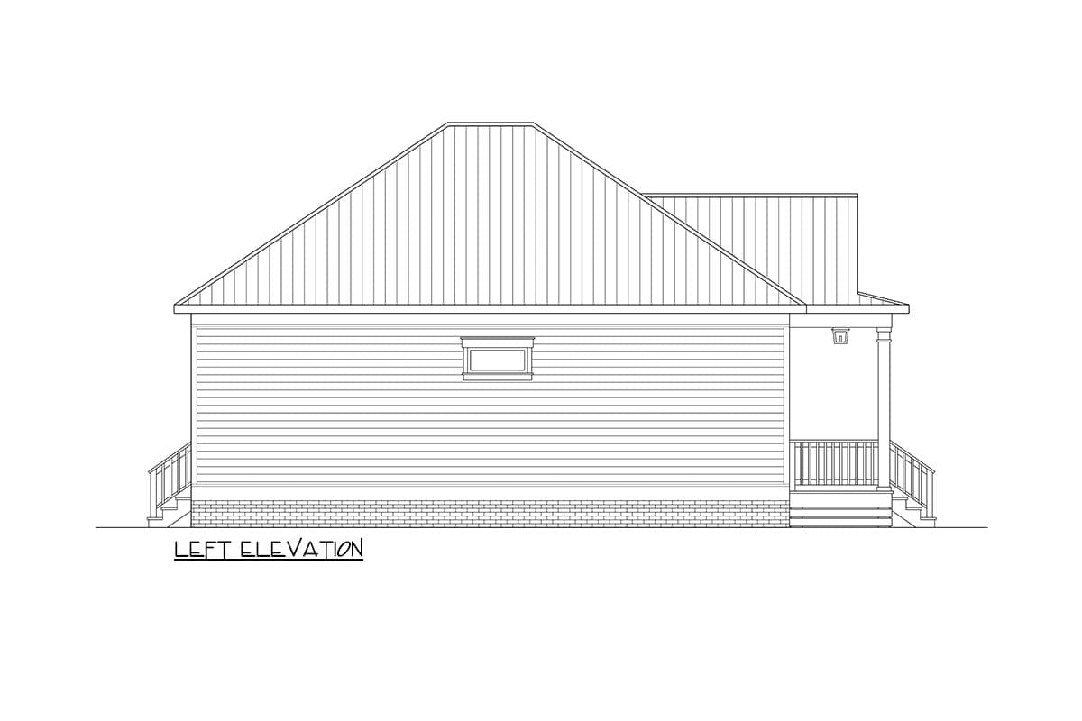 Plan 930006TLR: Charming Two Bedroom Southern Cottage House Plan with Front Porch - Image #7 - Cottage, Southern