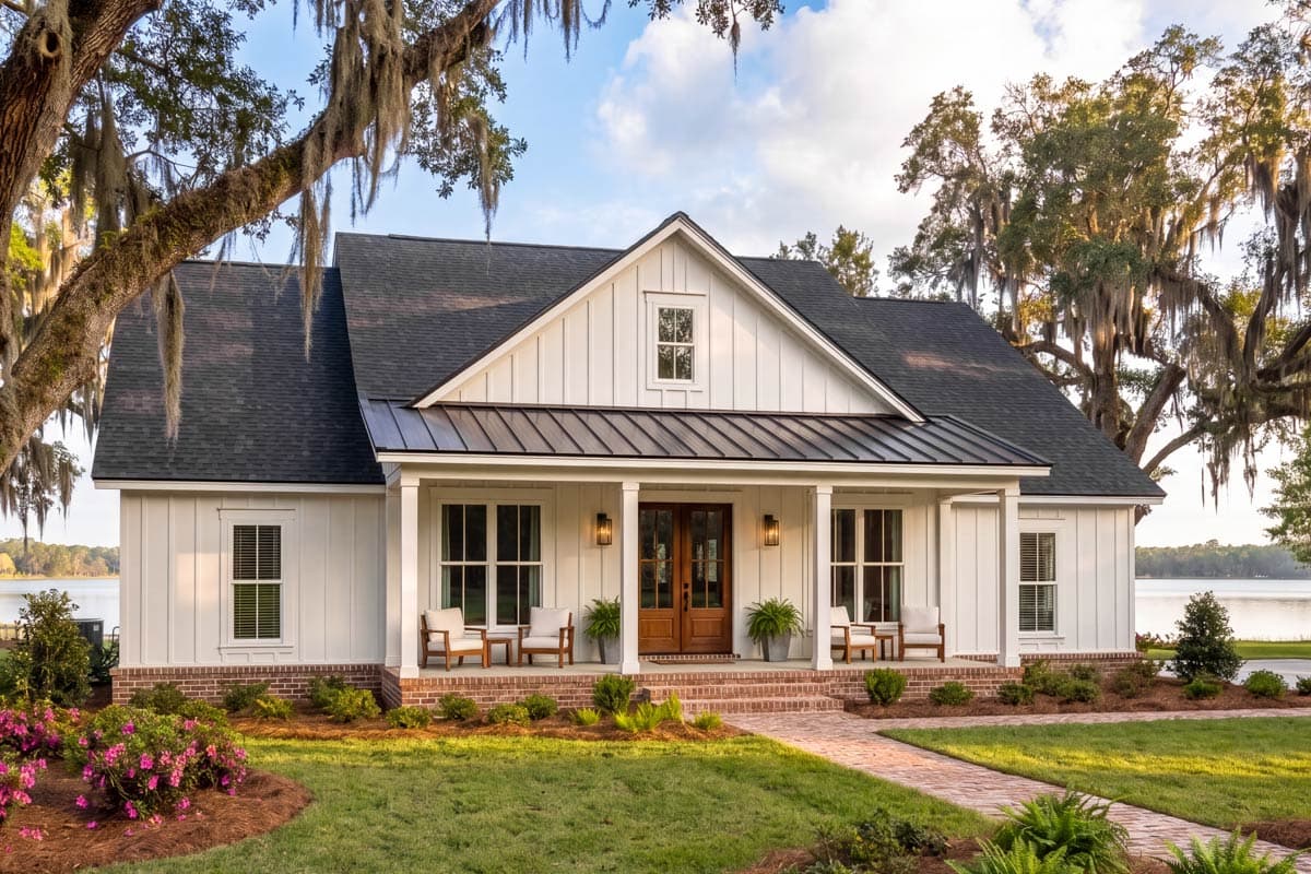 Plan 52051HZ: Charming Farmhouse House Plan with Four Bedrooms and Spacious Porch - Image #1 - Country, Craftsman, Farmhouse, Traditional