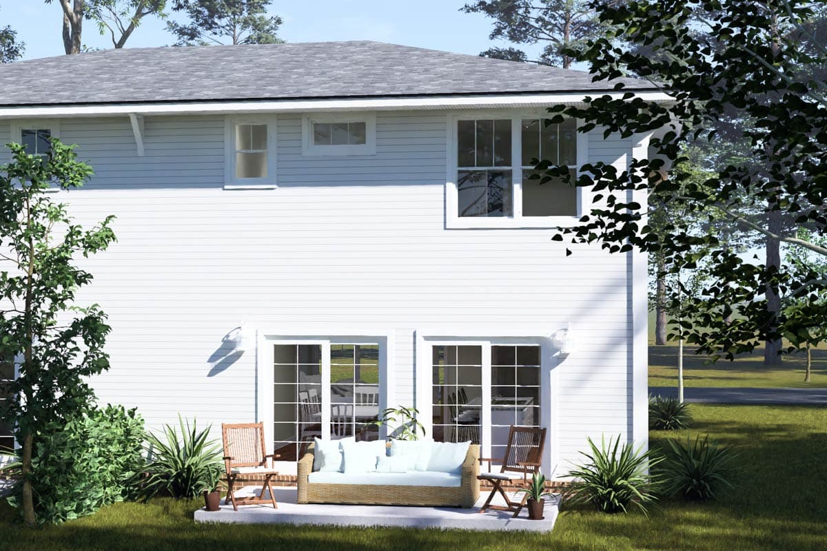 Plan 52566WM: Traditional Three Bedroom Duplex House Plan with Private Garages - Image #6 - Traditional