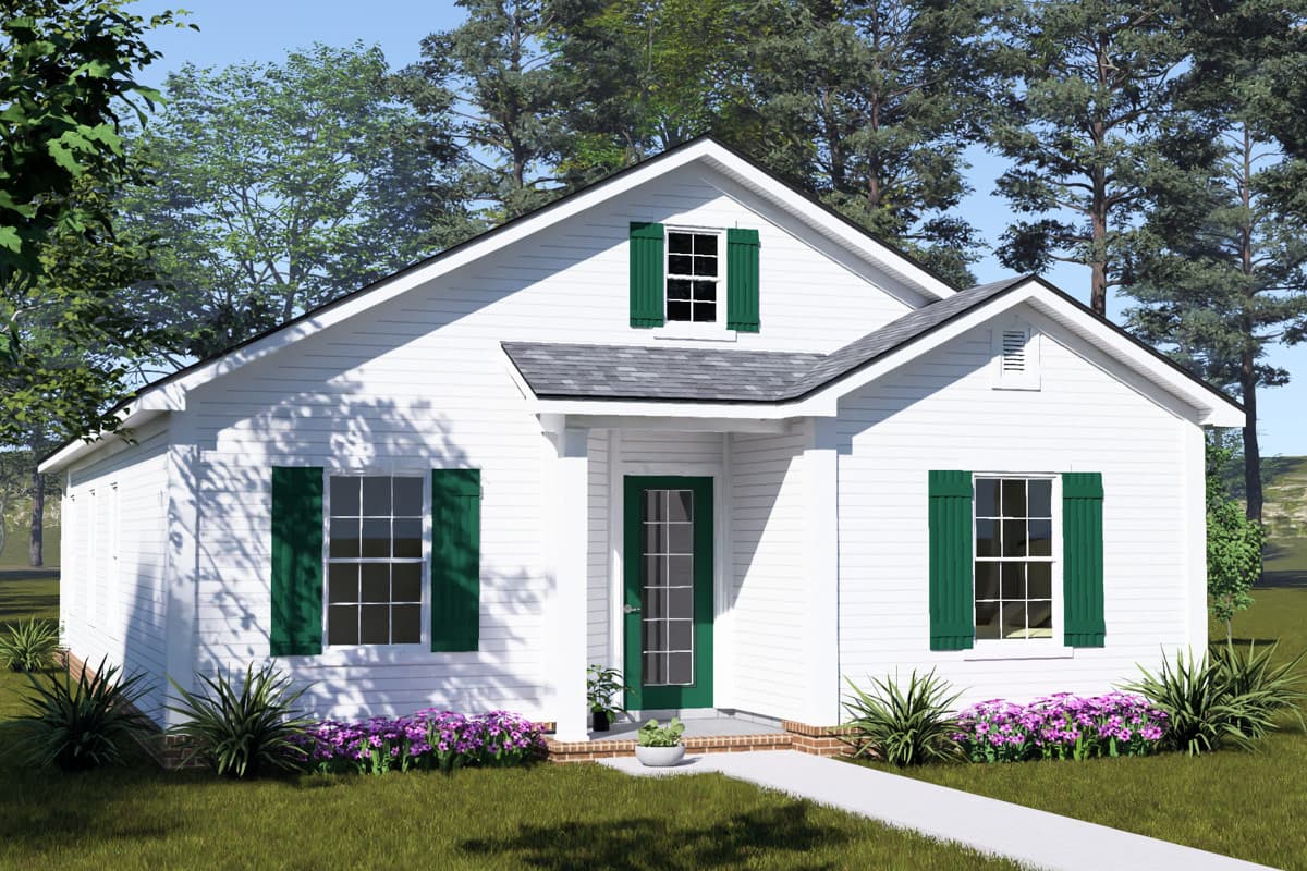 Plan image - 52567WM:Charming Four Bedroom Cottage House Plan with Efficient Single-Level Layout