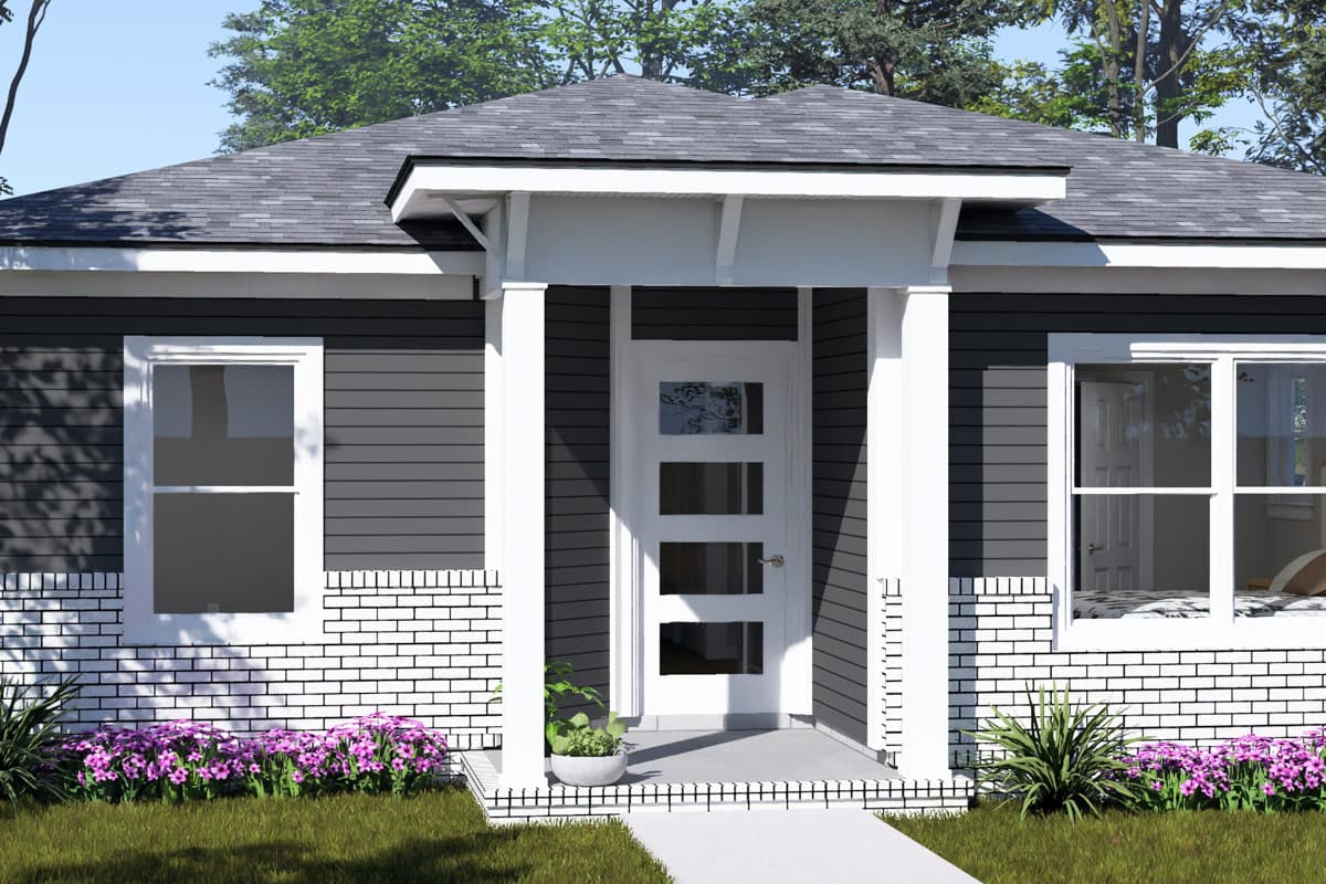 Plan 52568WM: Modern Ranch House Plan with Four Bedrooms - Image #7 - Modern, Ranch