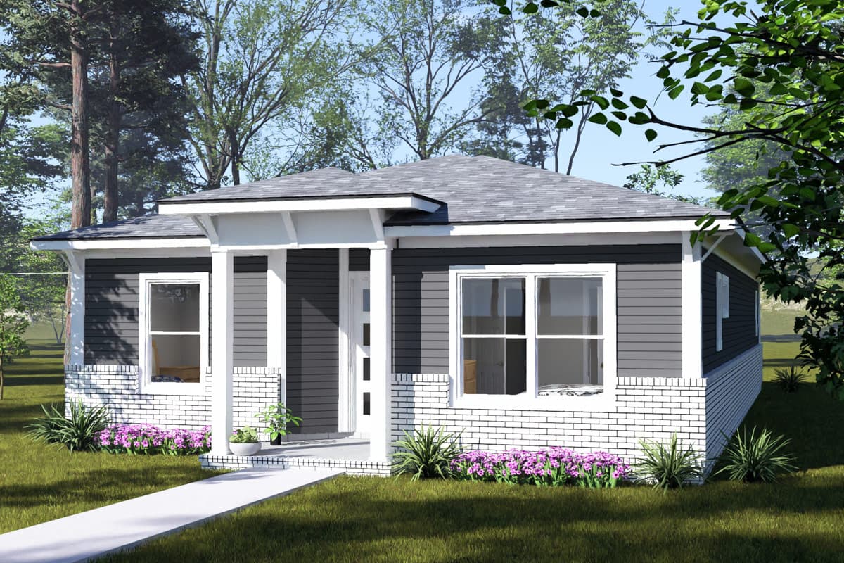 Plan 52568WM: Modern Ranch House Plan with Four Bedrooms - Image #2 - Modern, Ranch