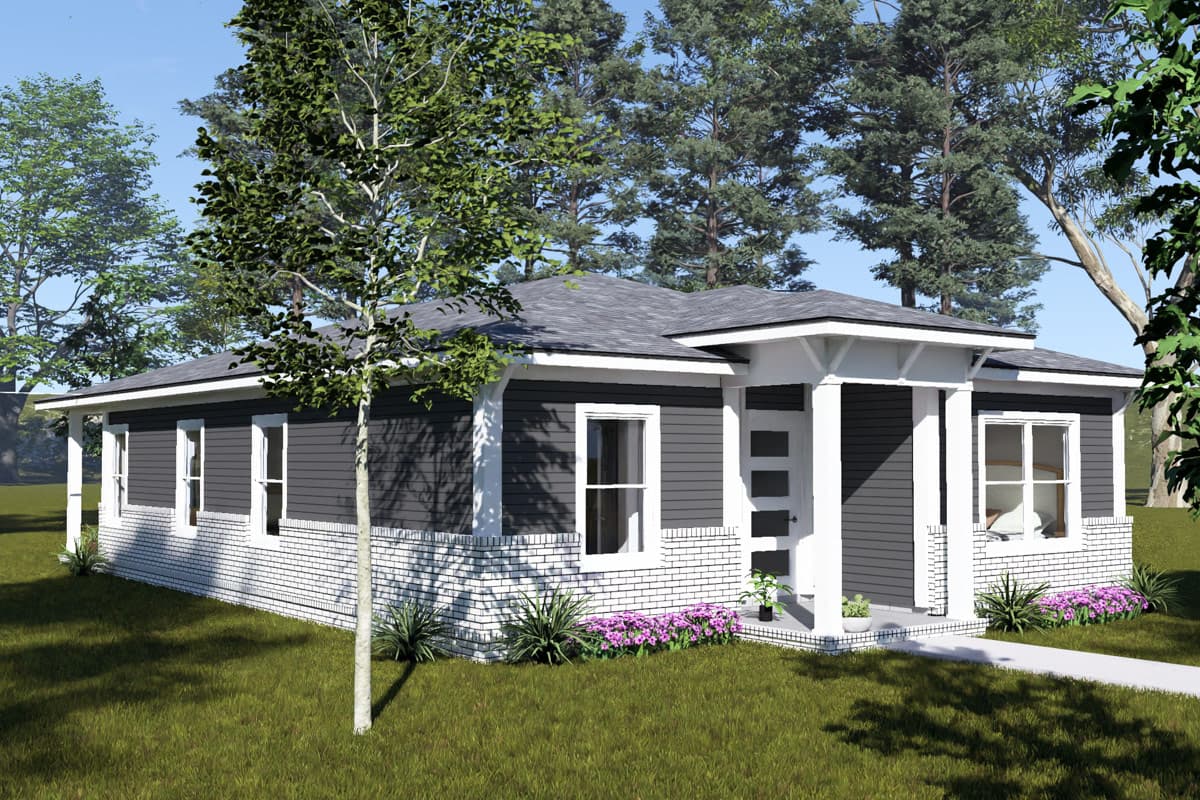 Plan 52568WM: Modern Ranch House Plan with Four Bedrooms - Image #6 - Modern, Ranch