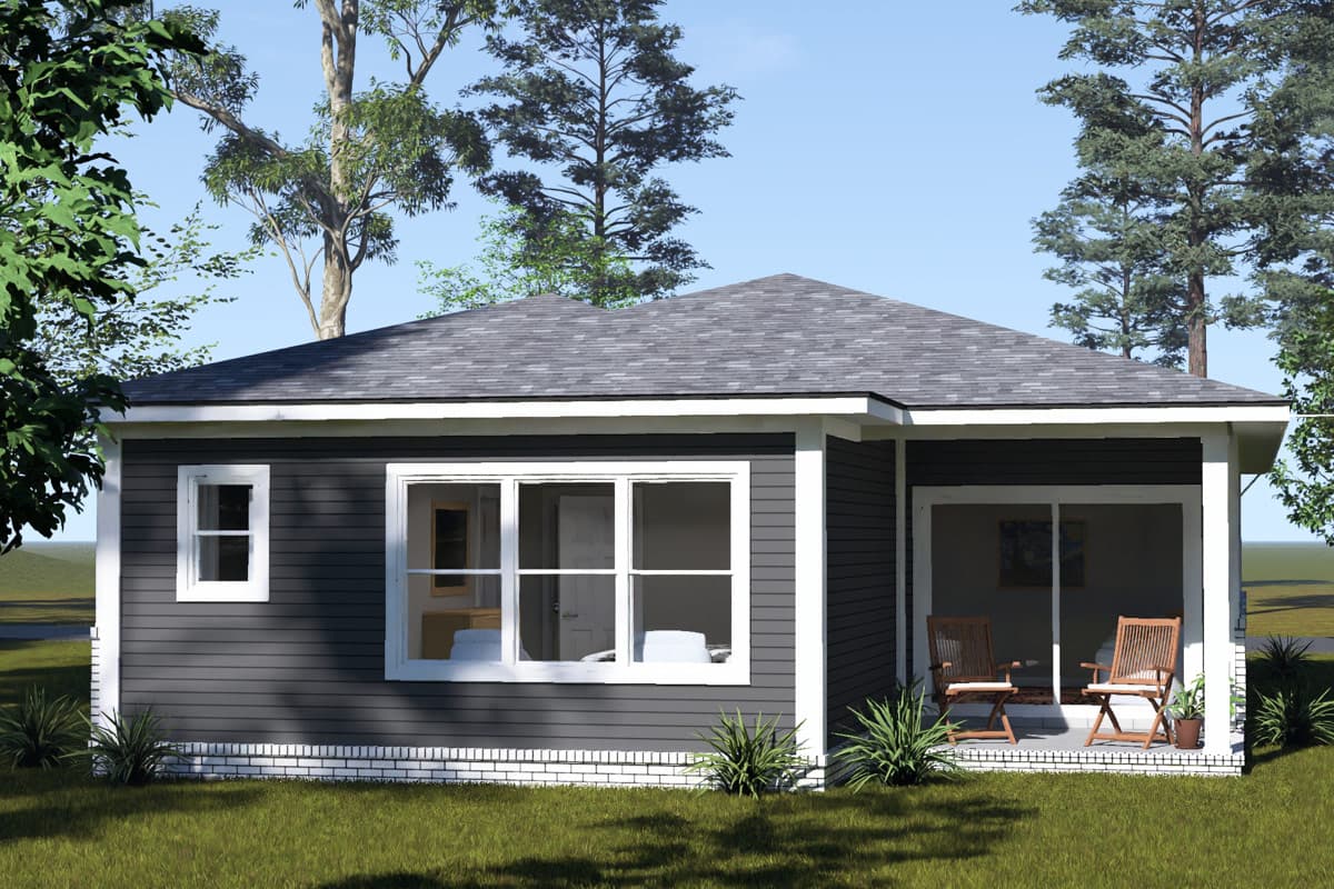 Plan 52568WM: Modern Ranch House Plan with Four Bedrooms - Image #4 - Modern, Ranch