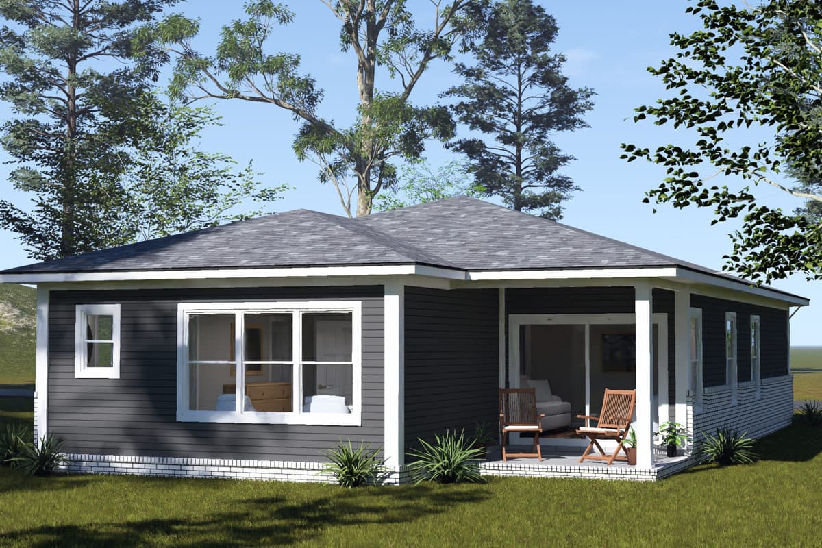 Plan 52568WM: Modern Ranch House Plan with Four Bedrooms - Image #5 - Modern, Ranch